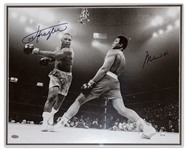 Muhammad Ali & Joe Frazier Signed 20'' x 16'' Photo From the Fight of the Century -- With Steiner Certification